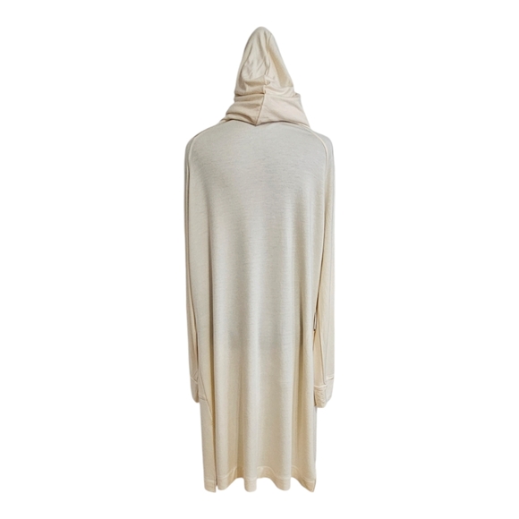 GO COUTURE Women's Hooded Cardigan Duster Cream XL - Picture 5 of 11